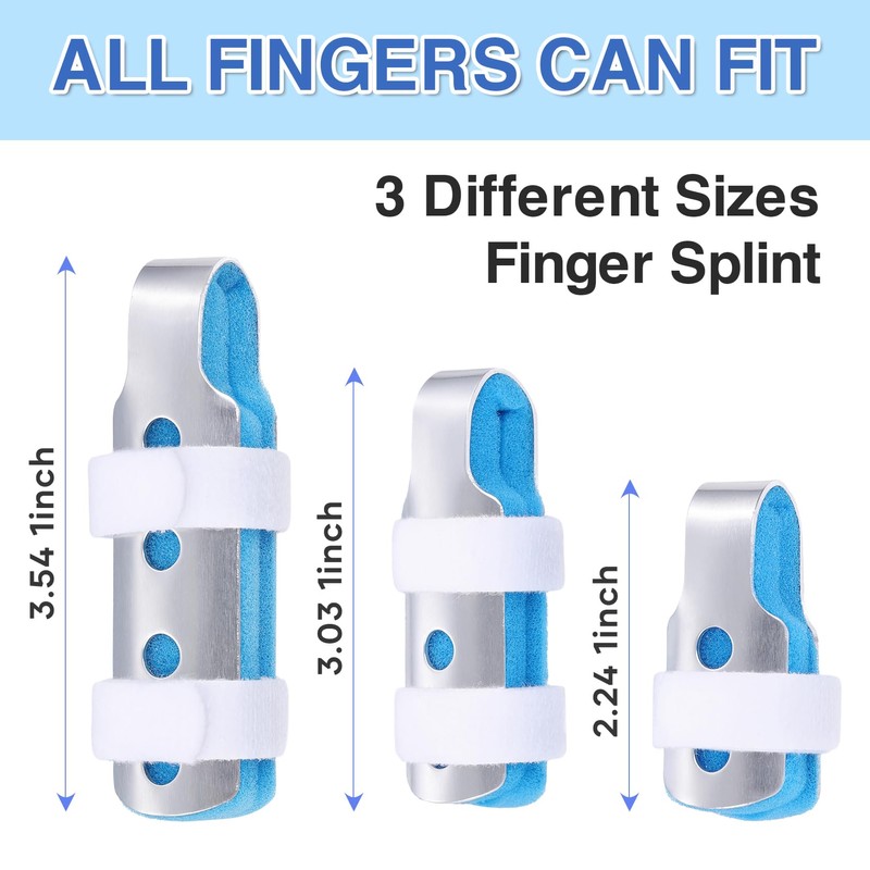Wisesso Finger Splint, 3pcs Finger Brace Joint Stabilizer Knuckle Immobilization