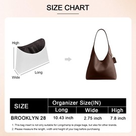 DOIAPUOS Dupont Paper Purse Organizer Inserts for brooklyn 28 Insert Keeps Tote Handbag（White）