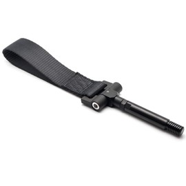 Xotic Tech Black JDM Style Track Racing Towing Strap w/Tow Hole Adapter Compatible with Infiniti G35 G37 Q50 Q60 or Nissan GT-R 350Z 370Z