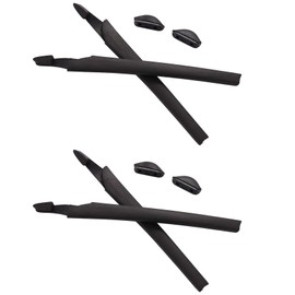 NicelyFit Replacement Kit of Temple Ear Socks Nose Pads for Oakley Crosslink Pro Sweep Switch Glass Frames (Black - 2 Sets)