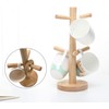 SZKKQKJ Wooden Cup Stand, Pretzel Stand, Cup Holder, 6 Arms,