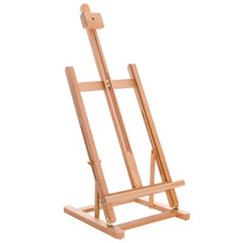 U.S. Art Supply 38" High Wooden H-Frame Studio Tabletop Easel for Painting - Adjustable Artist Table Top Easel, Holds Up to 22" Canvas - Small Portable Display Easel, Paint Canvas Stand