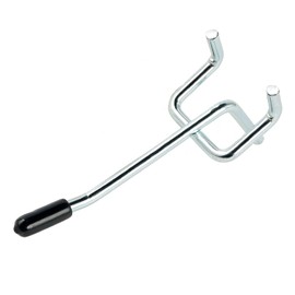 Rawall 2 Inch 50-Pack,Sturdy and Durable L Shape Galvanized Metal suitbale for 1/4 and 1/8 Pegboard Hooks with Rubber Tipped,Pegboard Hooks for Garage,Office,Kitchen,Store(Silver)