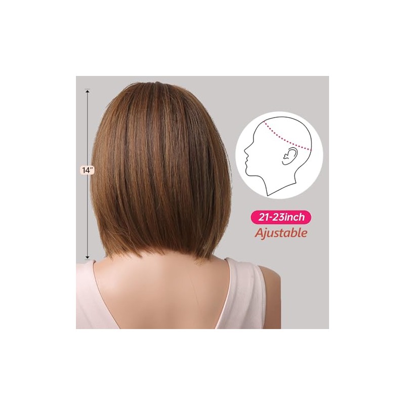 Pelucas para Mujer Cabello Natural, Pelucas Bob Cortas para Mujer