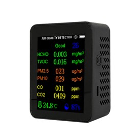 Portable Air Quality Meter 9in1 PM2.5 PM10 CO CO2 TVOC HCHO AQI Temperature and Humidity Tester Color Screen Carbon Dioxide Detector