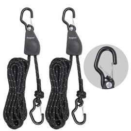 Ayaport Ratchet Rope Tie Downs Kayak Straps with Safety Lock S Hook 1/4" x 14' Heavy Duty Pulley Cord Tightener Hanger Tarp Tent Tie Downs