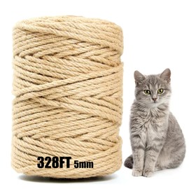YXFZPAN Natural Jute Twine String, 328 Feet, 5mm Thick, Durable Packing Rope for Crafts and Gift Wrapping