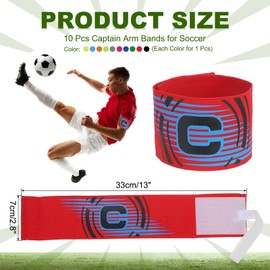 PATIKIL Fußball Kapitänsbinde, 10 Stück Kapitänsarmbänder für Fußball Elastische Kapitänsbinde Sport Kapitänsarmbänder für Jugendliche Erwachsene Fußballteamtraining 10 Farben