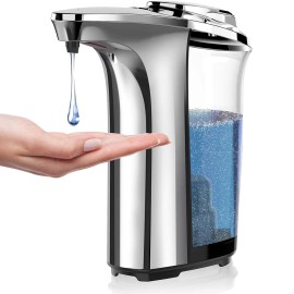 CF In-Stock 17oz/500ml 5 Adjustable Levels Infrared Sensor Touchless Automatic Dish Soap Dispenser for Bathroom Kitchen Sinkcolor: Silver, plug type: No Plug Required, voltage (v): 6 V