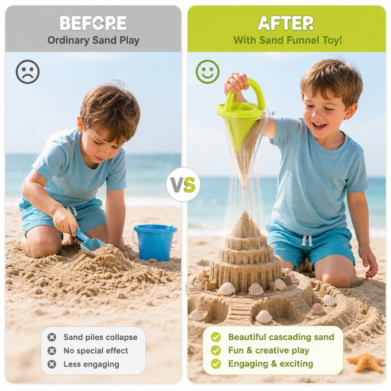 Kids Sand Waterfall Funnel Toy for Beach Play – Easy-Hold