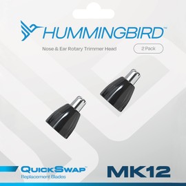 HUMMINGBIRD MK12 QuickSwap Replacement Nose & Ear Rotary Trimmer Heads, Genuine Replacement Blade Head Refill, Easy to Install, 2 Pack