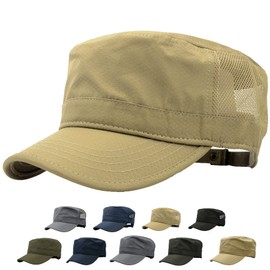 RF Work Cap, Men's Large Size, Military Hat, XXL (23.6 - 25.6 inches (60 - 65 cm), Mesh, Quick Drying, Flirty, khaki/2