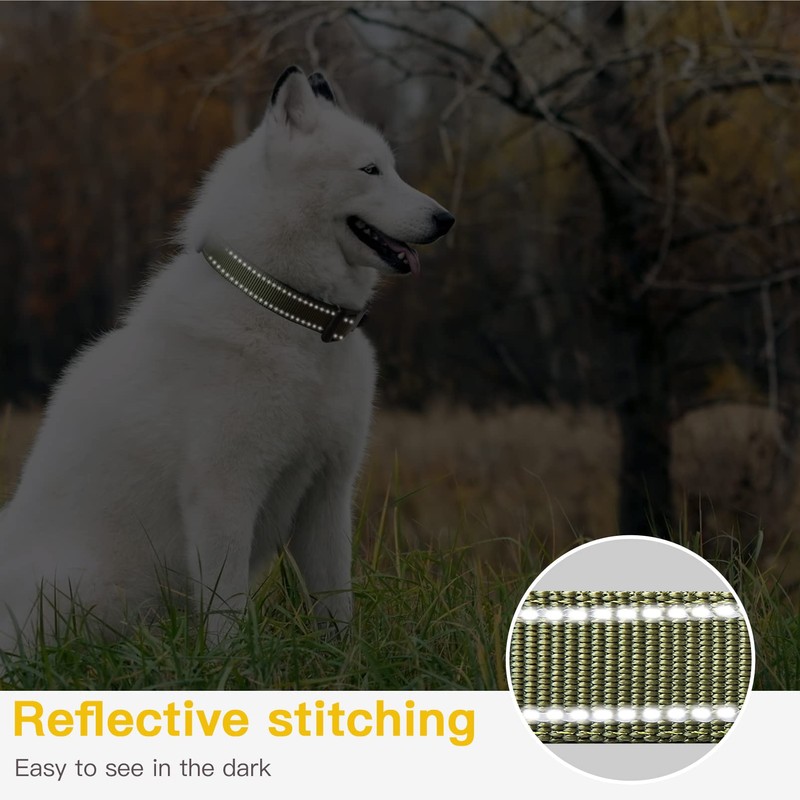 HEELE Dog Collar, Reflective Dog Collar, Soft Neoprene Padded Breathable