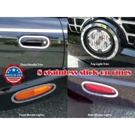 Trims Express fit:2002-2006 Ford Thunderbird Side Marker Fog Light Door Handle Cover 8Pc