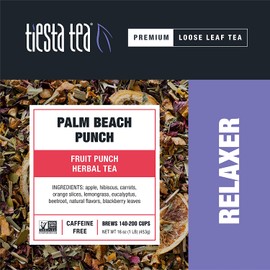 Tiesta Tea - Palm Beach Punch, Loose Leaf Fruit Punch Herbal Tea, Non-Caffeinated, Hot & Iced Tea, 16 oz Bulk bag - 200 Cups, Natural, No Sugar, Herbal Tea Loose Leaf Blend