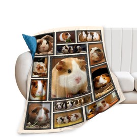 Guinea Pig Blanket Funny Guinea Pig Gifts for Girls Boys Woman Kids Guinea Pig Lover Throw Blankets Soft Blanket Warm Fleece Flannel Plush Blankets for Bed Sofa Couch 40"x50"