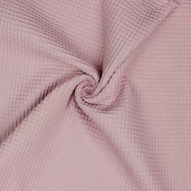 VmG-Store 1 m Waffle Pique 100% Cotton Oeko-Tex No Sold by the Metre Over 40 Colours to Choose From Waffle Fabric (022 I Old Rose)