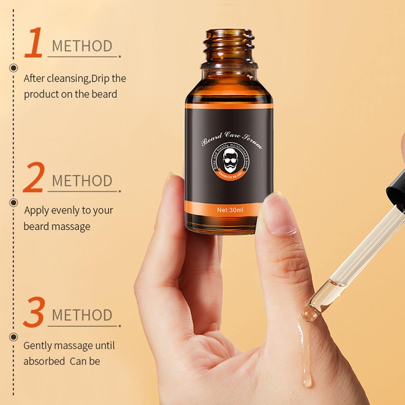 Hppsctink Bartwuchs-Öl, 30ml Bartpflege-Öl, Bartöl für Männer, Natürliches Bartöl, Bartpflege,