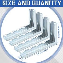 Zonon 4pcs 8” L Type Bracket Wire Mesh Cable Tray L-Shaped Wall Bracket Zinc Plated Wire Mesh Tray Cable Management Rack Cords Organizer Cable