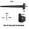 KAHEIGN 6Pcs Tee Shed Hinge, 25CM Heavy-Duty Metal Iron T-Hinge
