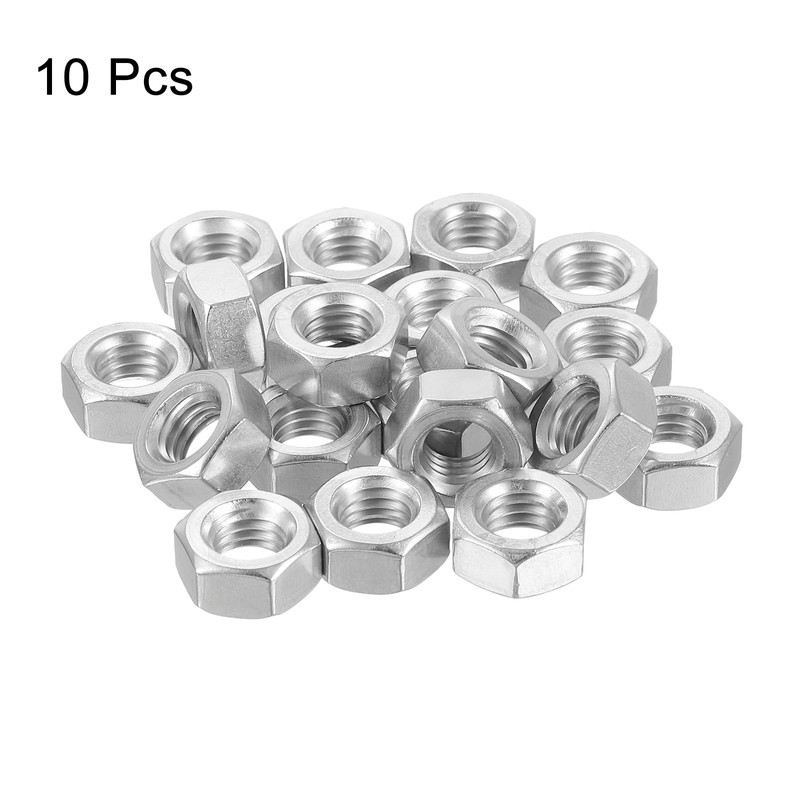 sourcing map Left-hand Hexagonal Nut, M8x1.25mm 304 Stainless Steel Left-hand