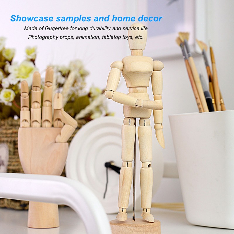 Wood Mannequin Hand Flexible Joints Fingers Drawing Mannequin Hand for