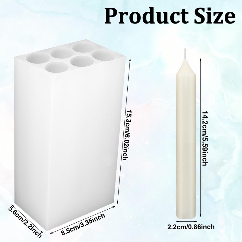 6-Cavity Long Cylinder Mold for Candle Making, 6 Holes Cylinder
