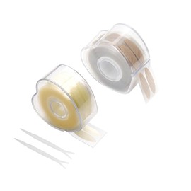 Riorocks 1200 Pairs roll double eyelid stickers. natural invisible easy to apply for a long time,without taking off,breathable and without leaving traces(Brown&Complexion oval)