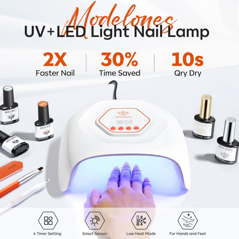 modelones UV LED Nail Lamp, Light for Gel Nails Nail