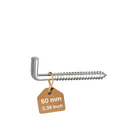 Haggiy Slotted Screw Hooks, Galvanised, Straight (Pack of 25), silver