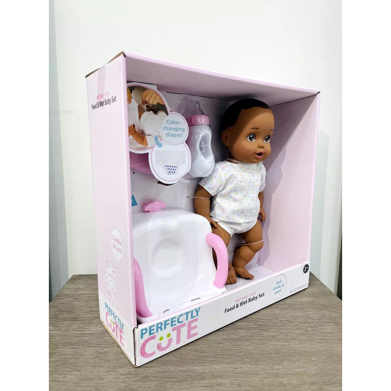 Perfectly Cute Feed & Wet 14" Baby Set - Dark