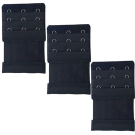 citystores® 3 Pack Black 3-Hook Bra Extender Adjustable Bra Strap Extension for Maternity, Weight Fluctuation & Everyday Comfort