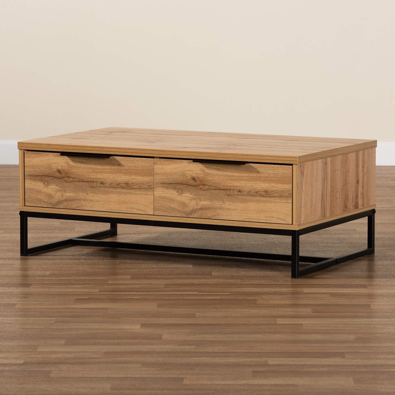 Baxton Studio Franklin Coffee Tables, Oak/Black