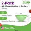 Crisp 2 Pack Mini Colander Berry Baskets - Plastic, Durable