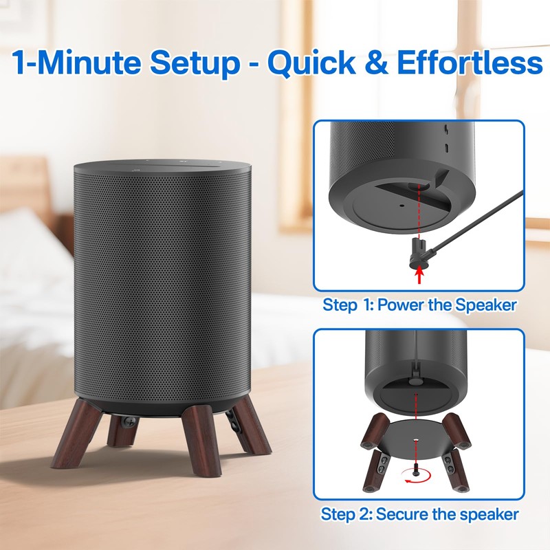 Premium Wooden Tripod Desk Stand for Sonos Era 100 Desktop