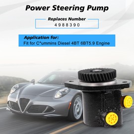 ZumuraAuto Power Steering Pump 4988390, Compatible with Cummins 4BT 3.9L 6BT 5.9L 6CT/6CTA 8.3L