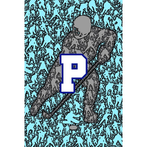 P: Letter "P" Initial Ice Hockey Player Personalized Name Monogram