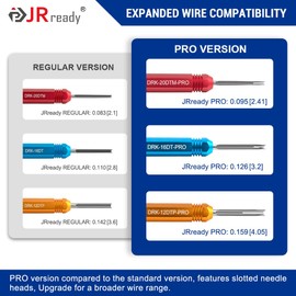 JRready ST5257-PRO Deutsch Connector Tool Kit for 4#8#16#12#20# Solid/Stamped Contacts 6-22 AWG, with Plastic DRK-RT1 Pin Removal Tool for Deutsch DT,DTM,DTP,DTV,HD Series Connector Release Tool