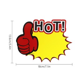 Dohia Starburst Signs Fluorescent Neon Price Tags Blank Retail Sale Paper Tags for Store Poster Board Decorations D1-YGBZT (Finger)