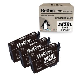 BeOne Remanufactured Ink Cartridges Replacement for Epson 252XL 252 XL T252 T252XL to Use with Workforce WF-3620 WF-3630 WF-3640 WF-7110 WF-7210 WF-7610 WF-7620 WF-7710 WF-7720 Printer (3 Black)