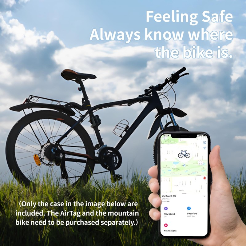 AirTag Bicycle Mount, Hidden AirTag Bicycle Reflector, Splash-proof Housing Including