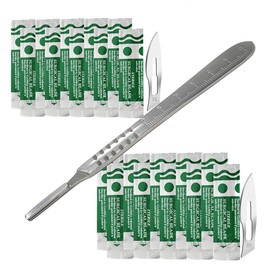 1 STAINLESS STEEL SCALPEL KNIFE HANDLE #4 WITH 20 STERILE SURGICAL BLADES #23 (HTI BRAND)