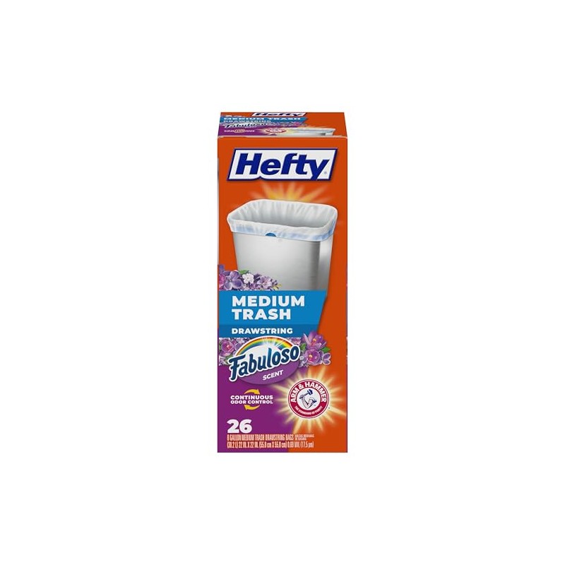 Hefty - Bolsas de basura medianas aroma, 8 galones, 26