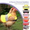 Vehipa 6 Pcs Reflective Chicken Harness Hen Saddle Apron Adjustable