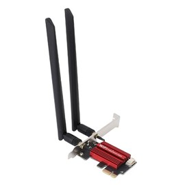 GOWENIC Tarjeta PCIe WiFi 6E Adaptador WiFi PCIe de Triple Banda de 4200 Mbps para Computadora de Escritorio, BT5.2 Mejorado y Baja Latencia para Juegos y Transferencias de Archivos Grandes, Antenas