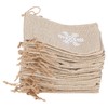 25Pcs Drawstring Bag Like Linen Snow Pattern Gift Bag Christmas