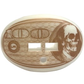 Loudmouth Money Football Mouth Guard with Detachable Helment Strap (White/Gold)