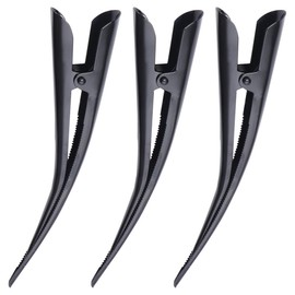 Frcolor Beak Clip Large Hair Clip Bangs Duckle Clip Pin Hair Clip Salon Hair Accessories Set of 3 (Black)