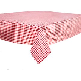 Country House Tablecloths in 5 mm Checked 100% Cotton Runner Napkins (140 x 220 cm, Red / White Checked)