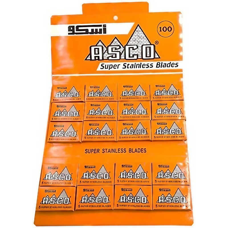 100 ASCO Super Stainless Double Edge Safety Razor Blades by